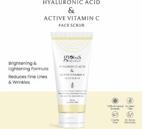 Globus Naturals Hyaluronic Acid & Vitamin C Anti Ageing Face Scrub, Enriched with Walnut & Mulberry, Skin Lightening & Brightening Formula, Reduces Dark Spots, Suitable for All Skin Types, 100 gm