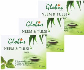 Globus Naturals  Globus Remedies Neem & Tulsi Soap 75gm, Set of 3