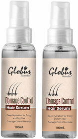 Globus Remedies Damage Control Hair Serum, For Frizzy Hair, Smoothens Rough Ends, Adds Instant Shine,100ml, Set of 2