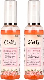 Globus Naturals Rose Toner, 100 ml, Set of 2