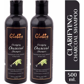 Globus Naturals Charcoal Shampoo (250ml) Set of 2