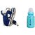 Aurapuro Baby Blue Carry Bag With 120Ml Baby Feeding Glass Bottle Baby Carrier  (Blue, Front Carry Facing In)