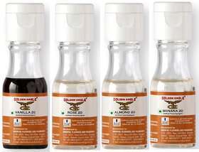 Golden Eagle Combo Of Essence Vanilla, Rose, Almond, Banana Liquid Food Essence (80 ml)