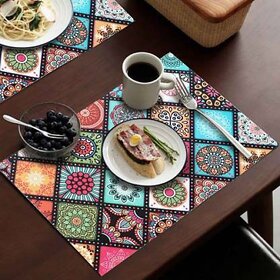 Revexo Rectangular Pack Of 6 Table Placemat (Multicolor, Pvc)