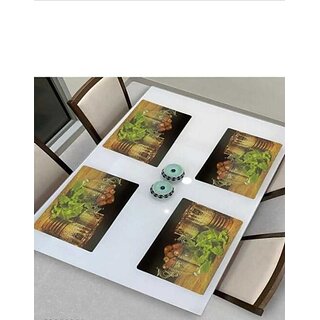 M/S Revaxo Rectangular Pack Of 4 Table Placemat (Multicolor, Pvc)