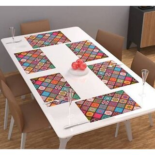 M/S Revaxo Rectangular Pack Of 6 Table Placemat (Multicolor, Pvc)