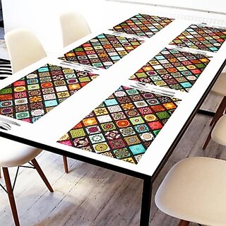 M/S Revaxo Rectangular Pack Of 6 Table Placemat (Multicolor, Pvc)