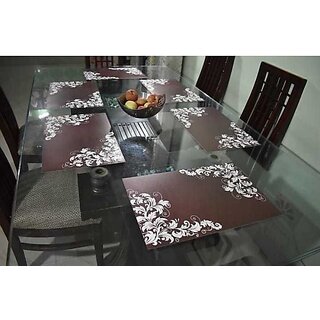 M/S Revaxo Rectangular Pack Of 6 Table Placemat (Brown, Pvc)