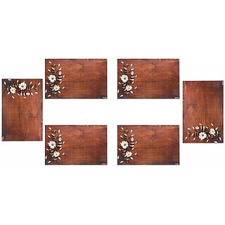 Revexo Rectangular Pack Of 6 Table Placemat (Multicolor, Pvc)