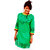 The Mini Needle Green Cotton Geometric Stitched Kurti For Women