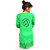 The Mini Needle Green Cotton Geometric Stitched Kurti For Women