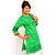 The Mini Needle Green Cotton Geometric Stitched Kurti For Women