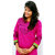 The Mini Needle Pink Cotton Geometric Stitched Kurti For Women