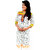 The Mini Needle White Cotton Printed Stitched Kurti For Women