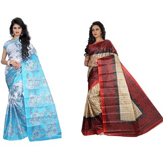 SVB Saree Multicolour Taffeta Silk Saree Without Blouse Piece