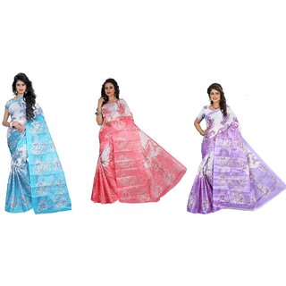 SVB Sarees Multicolour Taffeta Silk Saree Without Blouse Piece