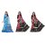 SVB Sarees Blue Pink And Red Checks Printed Khadi Saree Pack Of 3 Saree