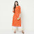 SVB Orange Colour Party Wear Foil Print Kurtis With Plazzo