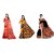 SVB Sarees Red Yellow And Black Printed Khadi Saree Pack Of 3 Saree