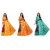 SVB Sarees Yellow Orange And Blue Printed Khadi Saree Pack Of 3 Saree