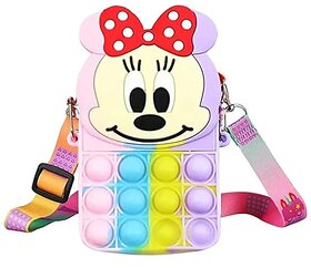 RRetailZ Pop It Bubble Crossbody Bag for Kids, Pop It Sling Bag for Girls, Pop It Bubble Toy Shoulder Bag
