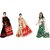 SVB Sarees Black Chiku And Green Animal Printed Khadi Saree Pack Of 3