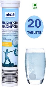 ALMA Magnesium Tablets + Supplement (Made  Packed in Spain),Anti Stress,Muscle Recovery,Anxiety Relief(20 Tablets)