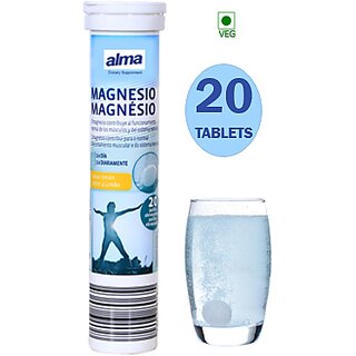 ALMA Magnesium Tablets + Supplement (Made  Packed in Spain),Anti Stress,Muscle Recovery,Anxiety Relief(20 Tablets)