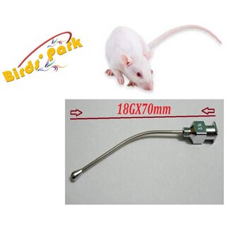 Oral Gavage Needle Ball tip CurvedSize18Gx70mm 2 pcs Good for Sprague Dawley Rats