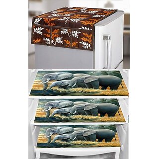 REVEXO Refrigerator Cover (Width: 20 cm, Multicolor)