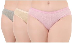 Loving Care Printed Cotton Low Rise Hipster Panty (Pack of 3) Multi Color
