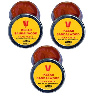 PACK OF 3 REMIUM KESAR SANDALWOOD TILAK PASTE