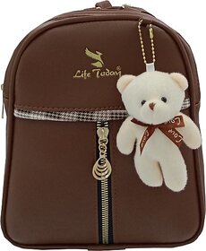 Life Today Backpack Fashion Vegan Leather Small Daypacks Purse for Girls and Women Waterproof Daypack (Brown, 3 L)