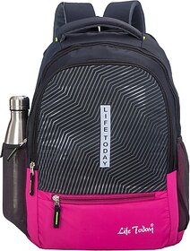 Life Today Large 35 L Backpack School Bags Backpacks for Boys Girls Stylish Men and Women College Office (Black)
