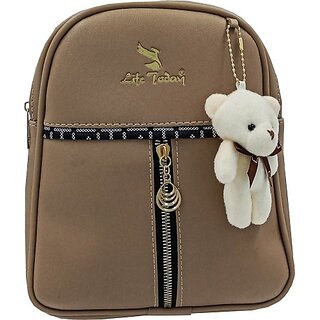 Backpack Fashion Vegan Leather Small Daypacks Purse for Girls and Women Waterproof Daypack (Cream, 3 L)