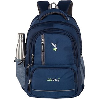 Life Today Medium 26 L Laptop Backpack 26 Litres Navy Blue 15.6 Inch Water Resistance Polyester Laptop Backpack 26 L Laptop Backpack (Navy Blue) (Blue)