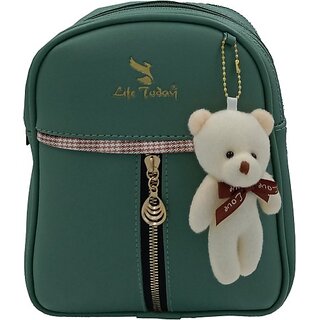 Life Today Backpack Fashion Vegan Leather Small Daypacks Purse for Girls and Women Waterproof Daypack (Green, 3 L)