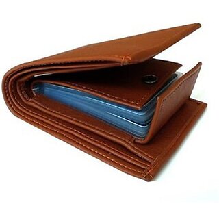 EAGLEBUZZ Men Tan Genuine Leather Wallet - Mini (9 Card Slots)