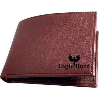 EAGLEBUZZ Men Brown Genuine Leather Wallet - Mini (9 Card Slots)