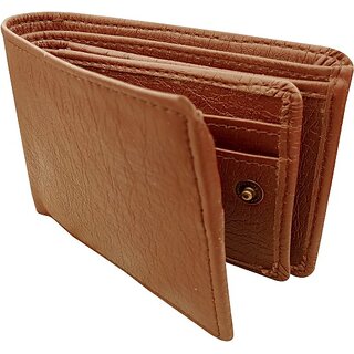 EAGLEBUZZ Men Casual Tan Artificial Leather Wallet - Mini (7 Card Slots)