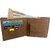 EAGLEBUZZ Men Khaki Genuine Leather Wallet - Regular Size (3 Card Slots)