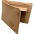 EAGLEBUZZ Men Khaki Genuine Leather Wallet - Regular Size (3 Card Slots)
