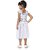 EAGLEBUZZ Baby Girls Below Knee Casual Dress (White, Short Sleeve)