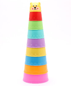Virgo Toys Stacking Cup Toy 9 Pieces - Multicolor, For Kids  Early Educational Learning Toy For Age 6 Month  Above