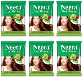 Neeta Natural Herbal Henna powder for hair with 5 herbs 50 g (Pack Of 6) (300 g)