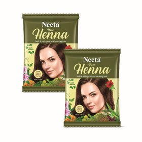 Neeta Pure Henna For Hair Color & Hair Care 150 gm each pack (Pack of 2) (300 g)