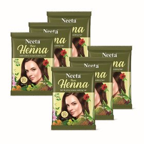 Neeta Pure Henna For Hair Color & Hair Care 50g (Pack of 6) (300 g)