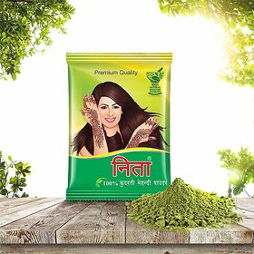 Neeta Natural Mehendi /Henna Powder for Hair Colour & Mehndi Design 1000 gm / 1 kg , Natural Brown