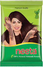 Neeta Natural Mehendi /Henna Powder for Hair Colour & Mehndi Design 1000 gm / 1 kg , Natural Brown