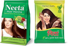 Neeta Henna Hair Color 125gm Comes With Natural Mehendi Powder (Natural Brown) (500 g)